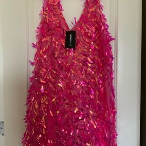 Confetti dress hot pink